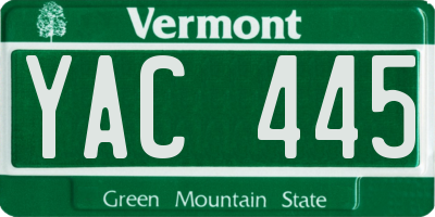 VT license plate YAC445