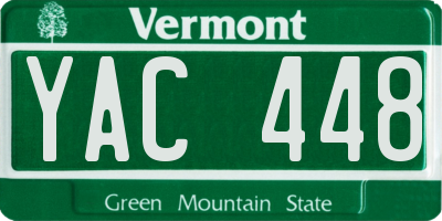 VT license plate YAC448