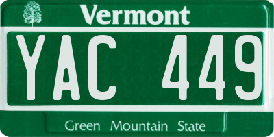 VT license plate YAC449