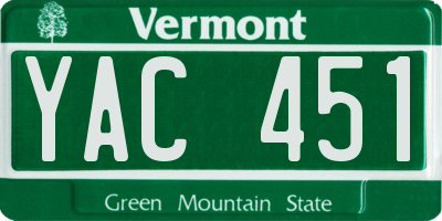 VT license plate YAC451
