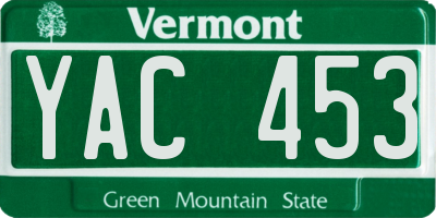 VT license plate YAC453