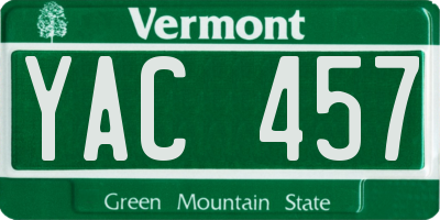 VT license plate YAC457