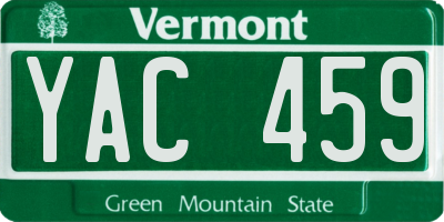 VT license plate YAC459