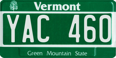 VT license plate YAC460