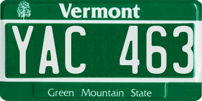 VT license plate YAC463