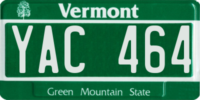 VT license plate YAC464