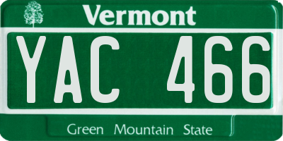 VT license plate YAC466