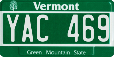 VT license plate YAC469