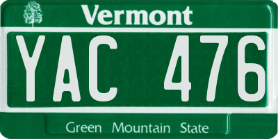 VT license plate YAC476