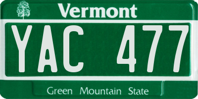 VT license plate YAC477