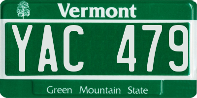 VT license plate YAC479