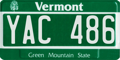 VT license plate YAC486