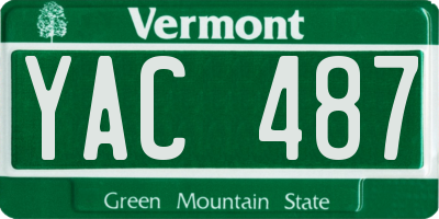 VT license plate YAC487