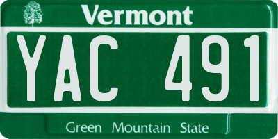 VT license plate YAC491