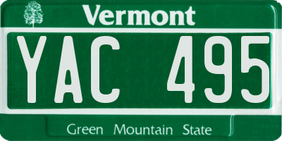 VT license plate YAC495