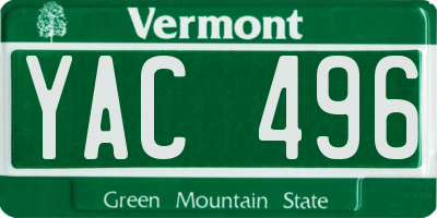 VT license plate YAC496