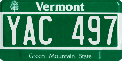VT license plate YAC497