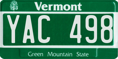VT license plate YAC498