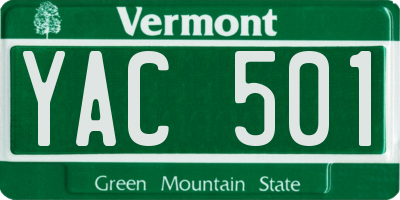 VT license plate YAC501