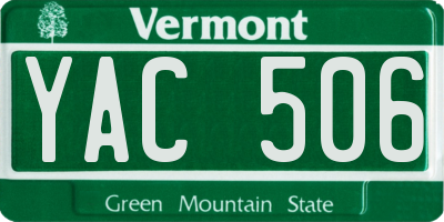 VT license plate YAC506