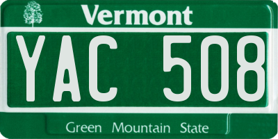 VT license plate YAC508