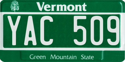 VT license plate YAC509
