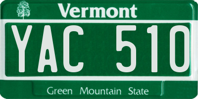 VT license plate YAC510