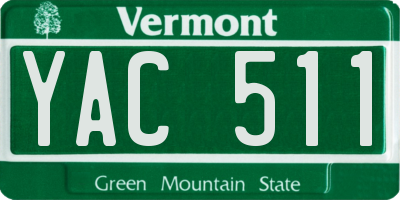 VT license plate YAC511