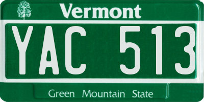 VT license plate YAC513