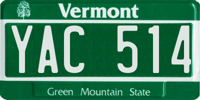 VT license plate YAC514
