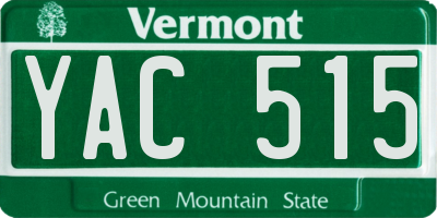 VT license plate YAC515