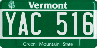 VT license plate YAC516