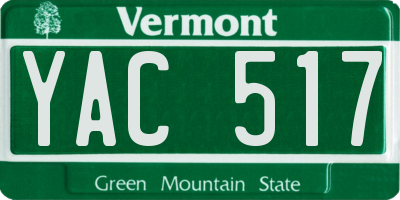 VT license plate YAC517
