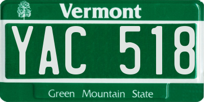 VT license plate YAC518