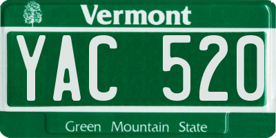 VT license plate YAC520