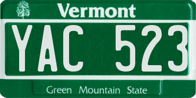 VT license plate YAC523