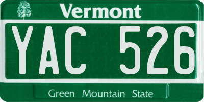 VT license plate YAC526