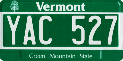 VT license plate YAC527
