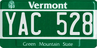 VT license plate YAC528