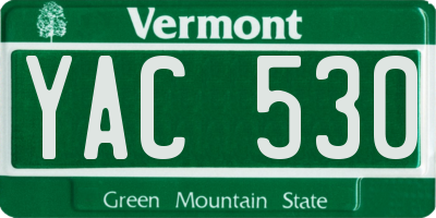 VT license plate YAC530