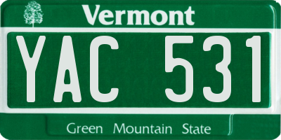 VT license plate YAC531