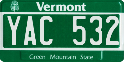 VT license plate YAC532
