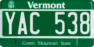 VT license plate YAC538