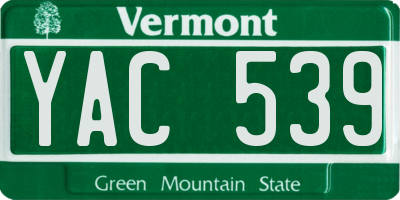 VT license plate YAC539