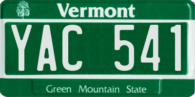 VT license plate YAC541