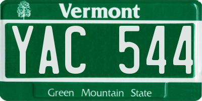 VT license plate YAC544