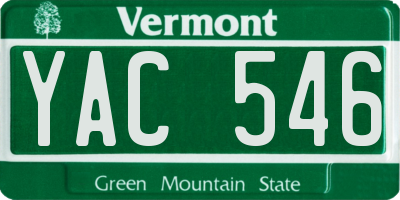 VT license plate YAC546