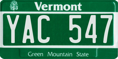 VT license plate YAC547