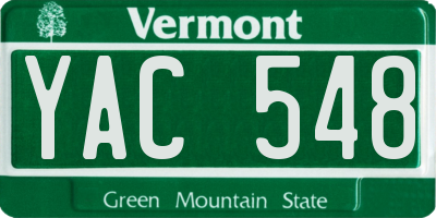 VT license plate YAC548