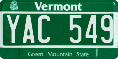 VT license plate YAC549